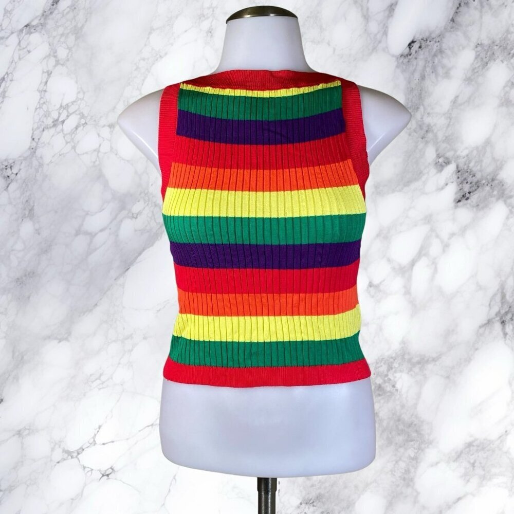 Halfheart Rainbow Ribbed Tank - Picture 9 of 12